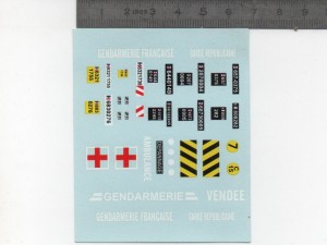 Décalcomanie : Plaques Gendarmerie, Ambulance... - 1:43