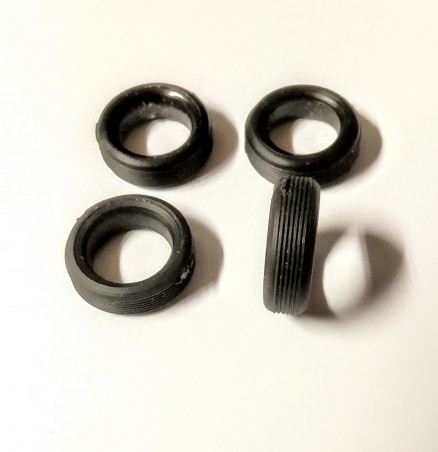 4 Pneus en résine souples - ø15mm - Ech 1:43