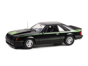 Marketplace : FORD Mustang cobra 1980 Noir avec graphique sur le capot - Greenlight - 1:18