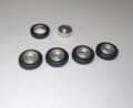 4 roues complètes - Jantes ø9.50 mm + insert + pneus - Ech. 1/43