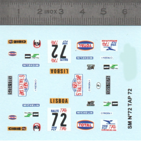 Décalcomanie Tour du Portugal - N°72 Citroën SM - Ech 1/43ème