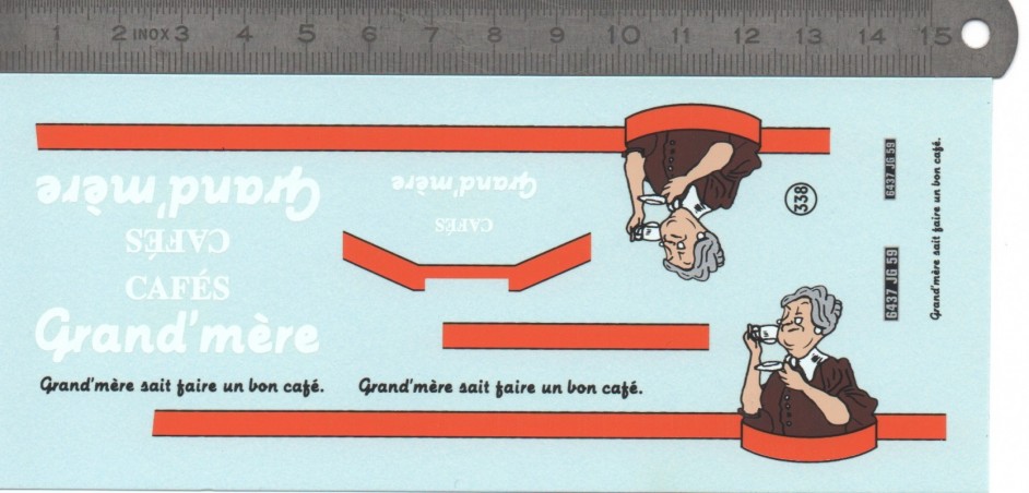 Décalcomanie "Café Grand mère" - 1/43ème