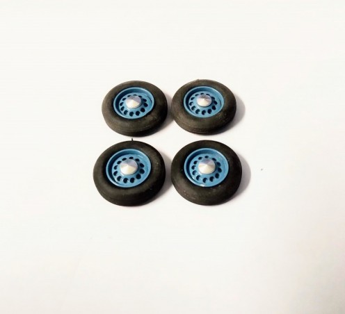 4 roues complètes - Hotchkiss - Bleu - Ech. 1:43
