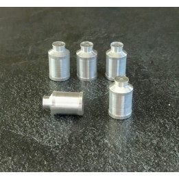 5 Bidons à lait en aluminium - Lg : 13.40mm pour dioramas et miniat...