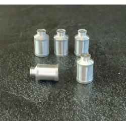 5 Bidons à lait en aluminium - Lg : 13.40mm pour dioramas et miniatures - CPC