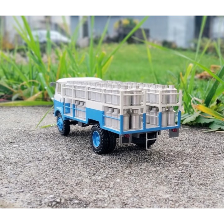 5 Bidons à lait en aluminium - Lg : 13.40mm pour dioramas et miniat...
