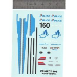 Décalcomanie " Peugeot 406 - Police de Genève (Suisse) - Ech. 1/43