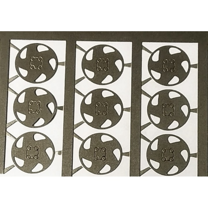 4 inserts - Photodécoupe Jantes OPEL - Ø 9mm 1:43 -