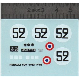 Décalcomanie - Renault 4CV - N°52 1:43
