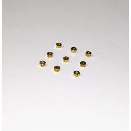 Ecrou en laiton - 6pans de 2mm - X10