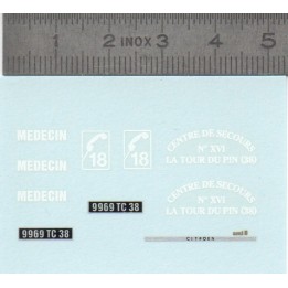 Décalcomanie CITROËN AMI8 - Secours - 1/43