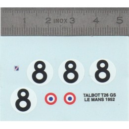 Décalcomanie - TALBOT T26 GS LE MANS 1952 1/43