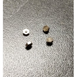 4 Ecrous en laiton - 6 pans de 2.20 mm - Chromé 1/43