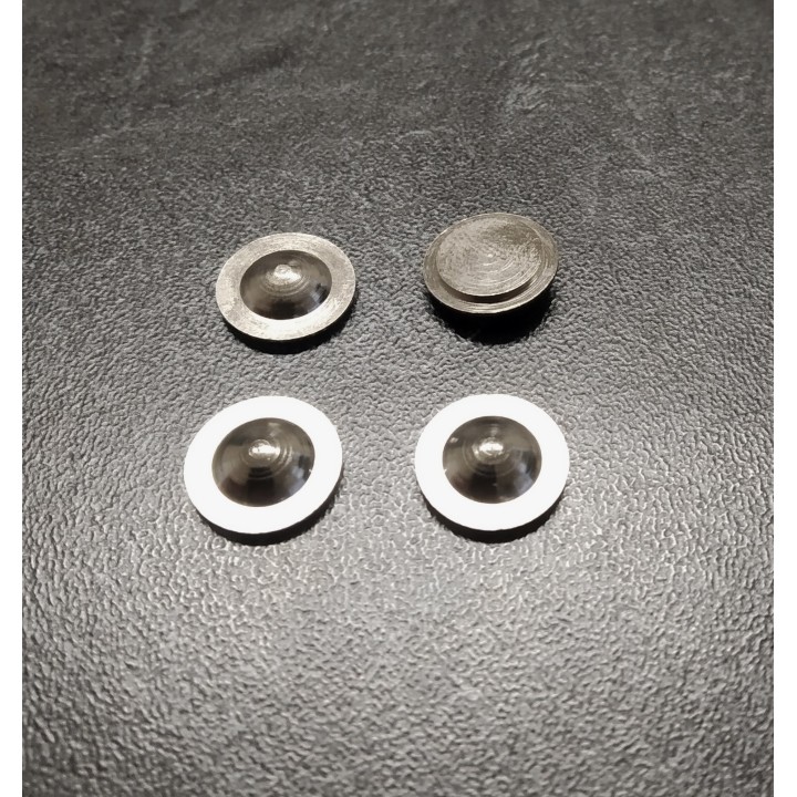 4 flasques bombés en laiton traité (Nickelé) - Ø11.30mm 1/43