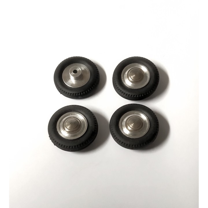 4 roues complètes ø15.50 mm - à monter - Laiton, alu et résine soup...