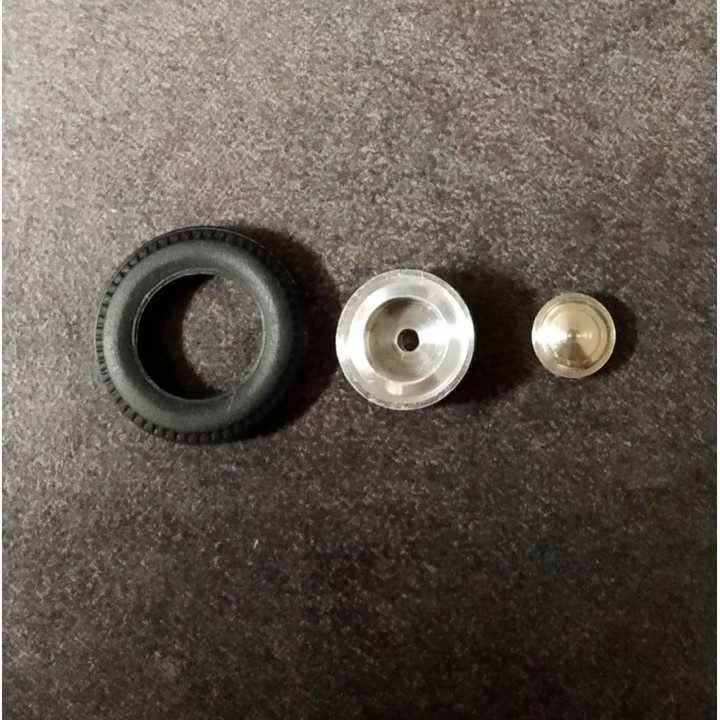 4 roues complètes ø15.50 mm - à monter - Laiton, alu et résine soup...