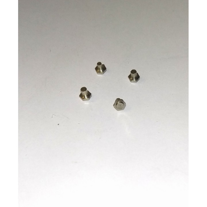 4 Bouchons 6 pans de 2.50mm - Laiton nickelé - CPC