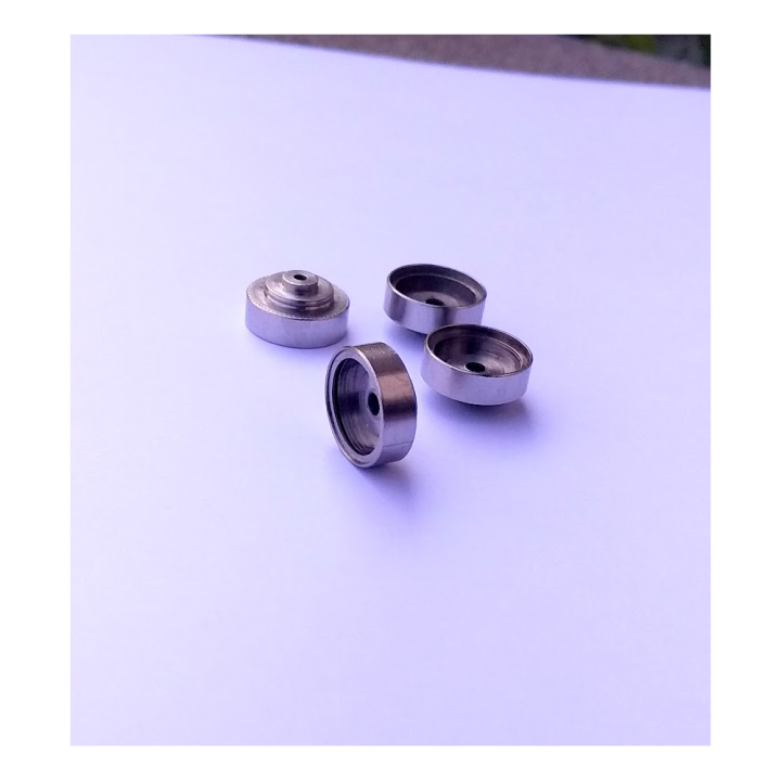 4 Jantes en laiton Ø 12 mm - Laiton Nickelé