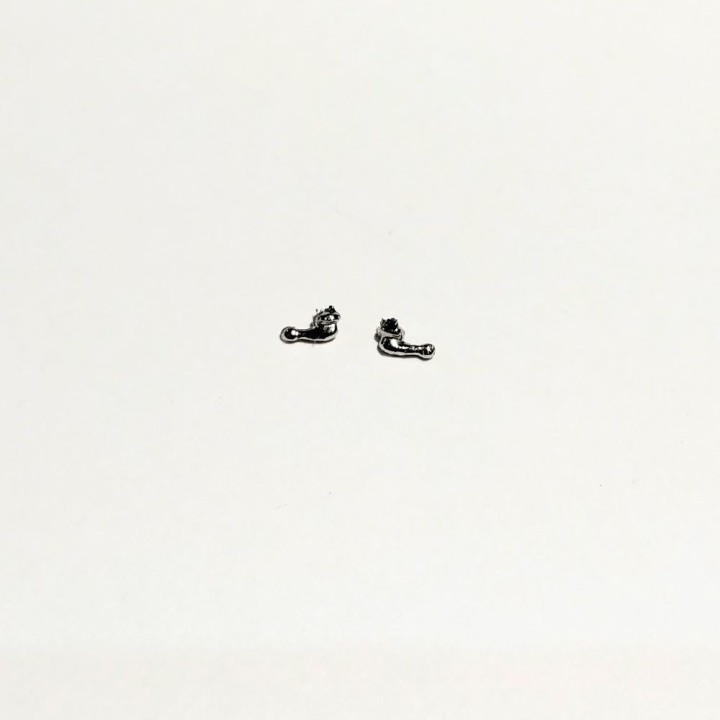 2 poignées de porte intérieur - White Metal - Chromé - Ech 1:43