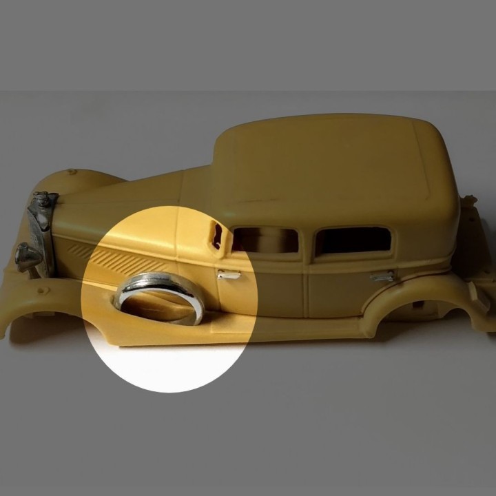 4 caches "roue de secours" Panhard - White Metal - ø18mm