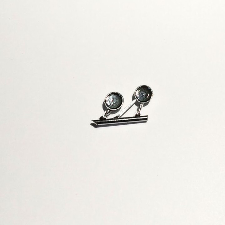 2 phares ø7.50x3.50mm - White Metal - 1:43