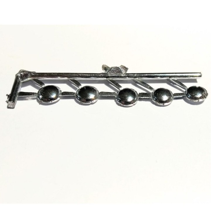 5 inserts bombés - White Metal - ø7 X 1.70 mm - 1:43