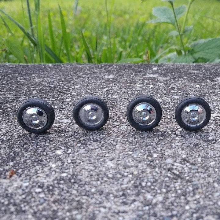 4 roues complètes ø 14.40 mm - Ech 1:43