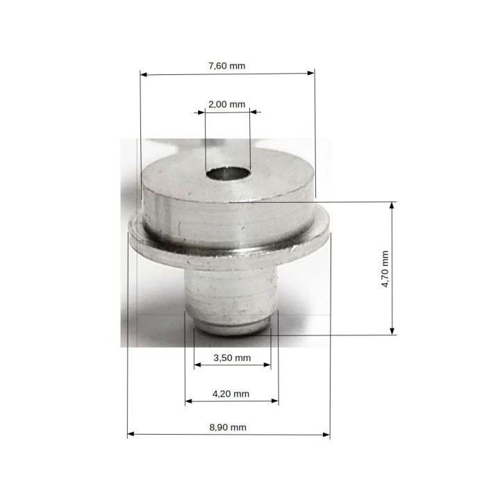 4 moyeux aluminium - ø7.60 mm - C... | VoituresMiniatures.fr