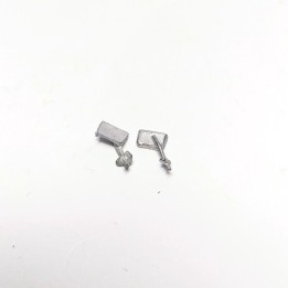 2 Rétroviseurs réctangulaires 5.70x3.70mm - White Metal - CPC Produ...