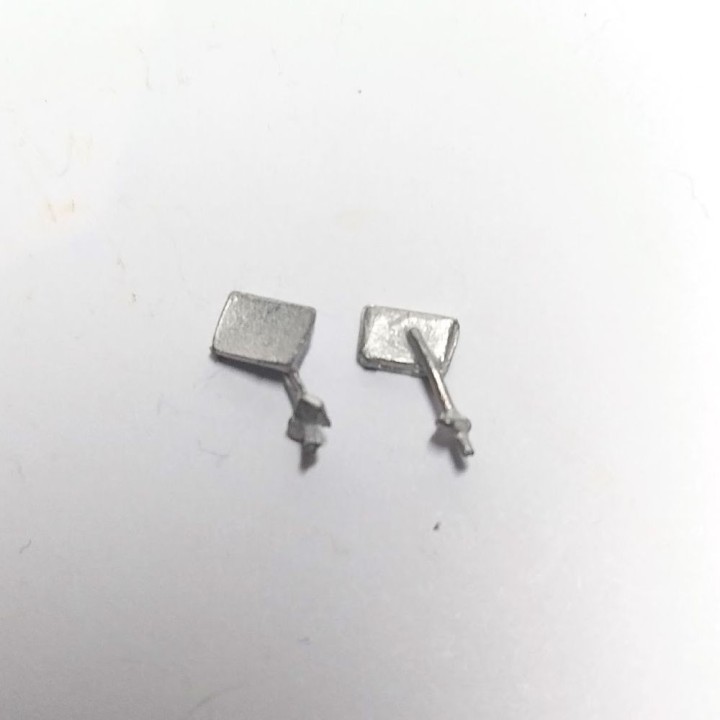 2 Rétroviseurs réctangulaires 5.70x3.70mm - White Metal - CPC Produ...