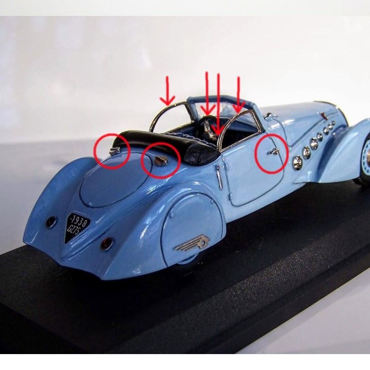 Pièces : Peugeot 402 Darl'Mat 1936 - 1:43 - White Metal