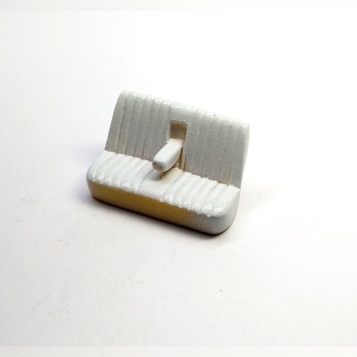 Banquette en résine accoudoir ouvert - Blanc - 1:43 - Artisans43