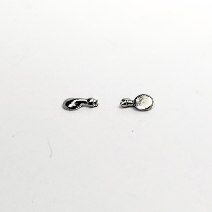 Paire de rétroviseurs ronds - ø3mm - White Metal Chromé - Artisans43