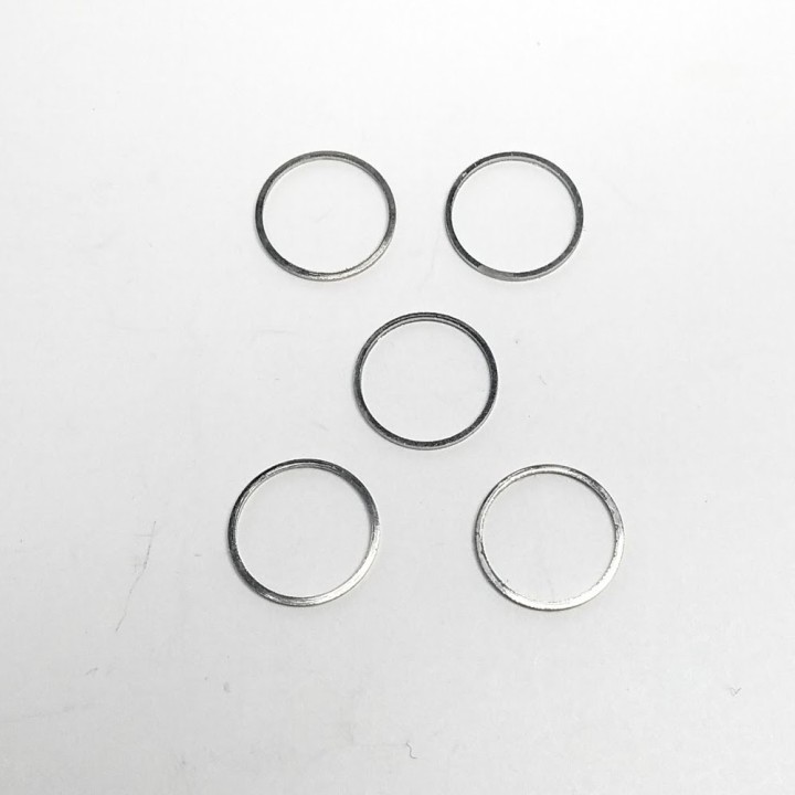 5 Bagues - Laiton Nickelé - Ø 11.60 Mm X 0.60 Mm - CPC Production