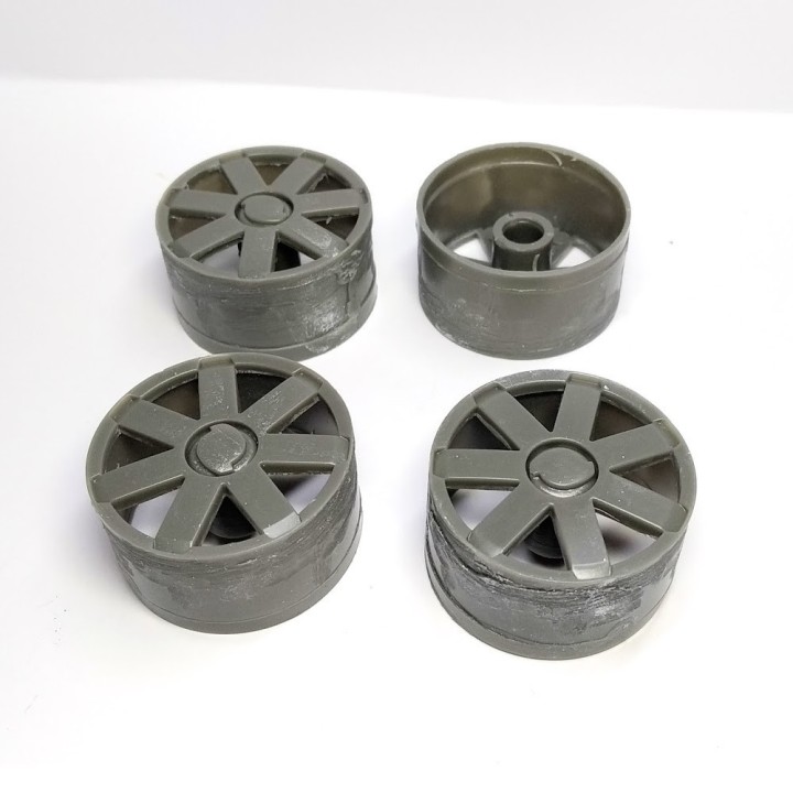 4 jantes ø 32.50 X 17.50 mm - Résine - 1:18