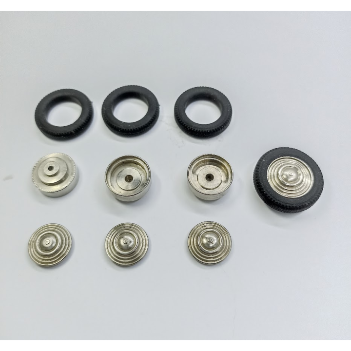 4 roues en laiton + Nickelage - ø18 mm - 1:43