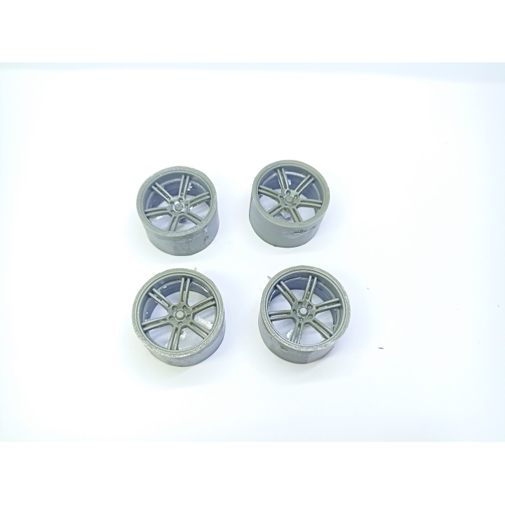 4 jantes 6 branches - ø30 x 18 mm - Résine - 1:18