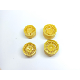 4 jantes en résine AV ø23mm - AR ø25.70mm - Résine -1:18