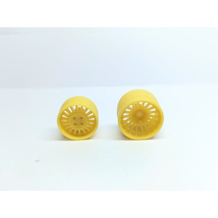 4 jantes en résine AV ø23mm - AR ø25.70mm - Résine -1:18