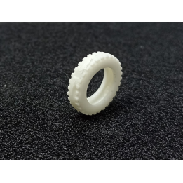4 pneus striés creux - Camions CIJ - ø19mm - Blanc - 1/43