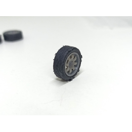 4 roues avec jantes 8 branches ø16mm - Résine 3D - 1:43