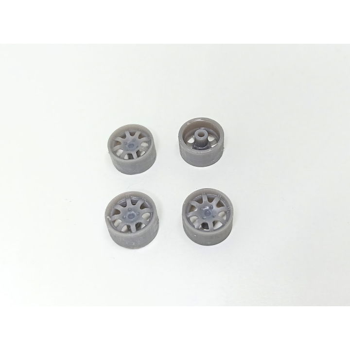 4 jantes 8 branches ø11.50 mm - Résine 3D - 1:43
