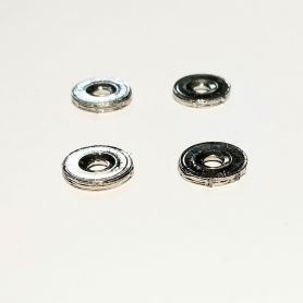 4 disque White Metal - Chromé - ø9mm - Ech 1:43