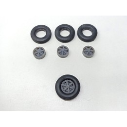 4 roues de camion ø24.50 mm - Résine + 3D - 1:43