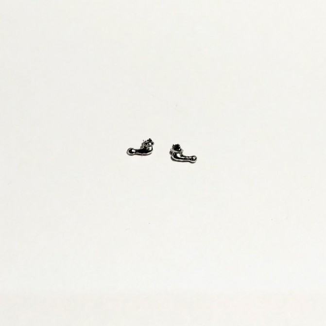 2 poignées de porte intérieur - White Metal - Chromé - Ech 1:43