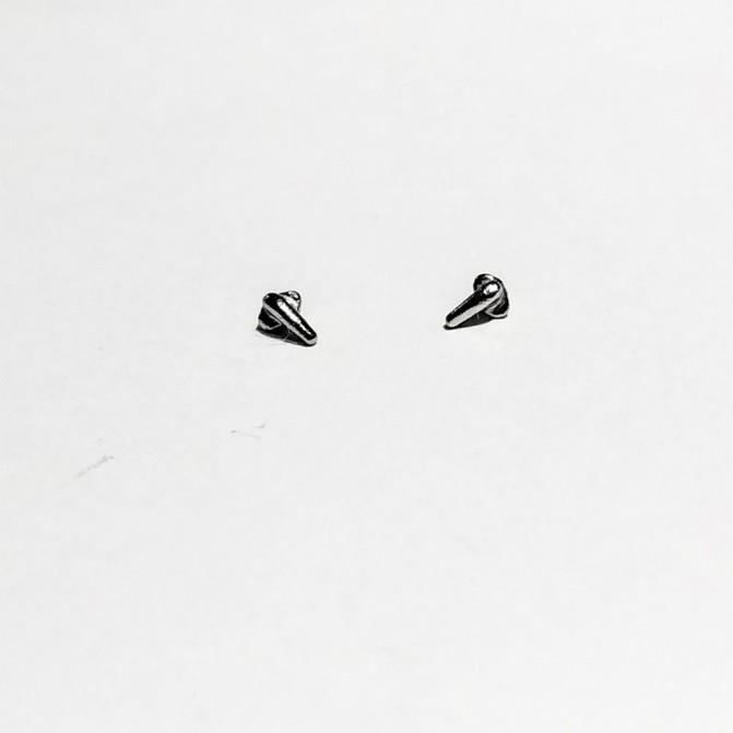 2 poignées de porte 3.20mm - White Metal - Chromé - 1:43