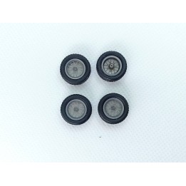 4 roues ø15 mm - Résine 3D - 1:43