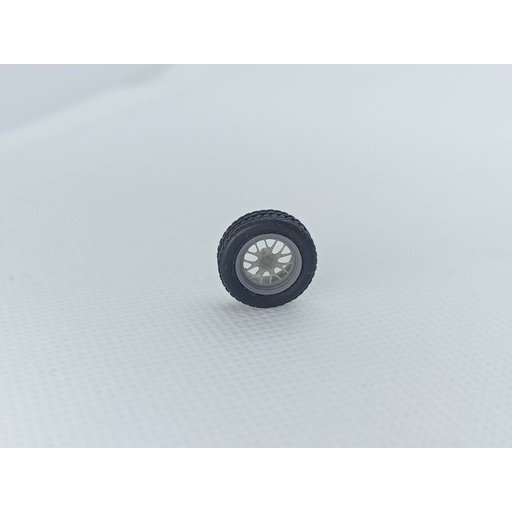 4 roues ø15 mm - Résine 3D - 1:43