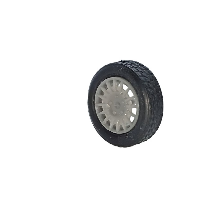4 roues ø15 mm avec jantes Rallye - Résine - 1:43