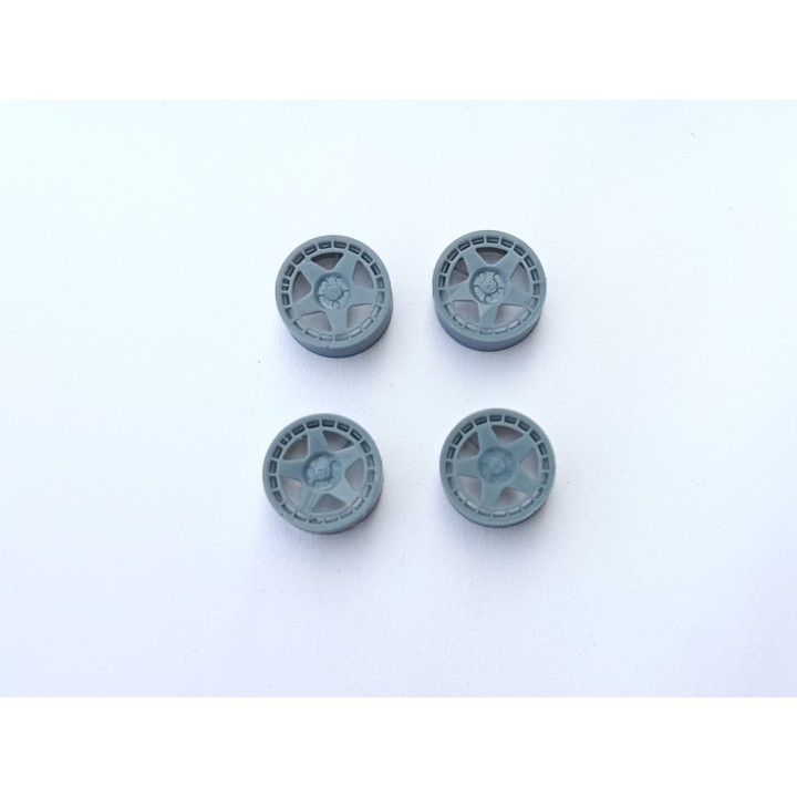 4 jantes 5 branches ø10.20 mm - Résine 3D - 1:43